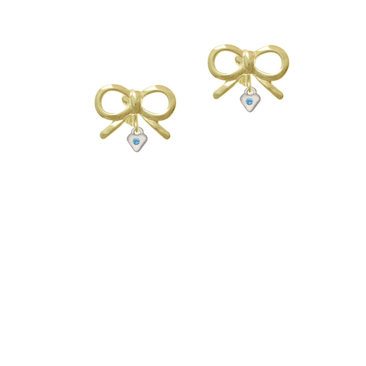 Mini March - Hot Blue Crystal Heart Crystal Clip On Earrings Image 10