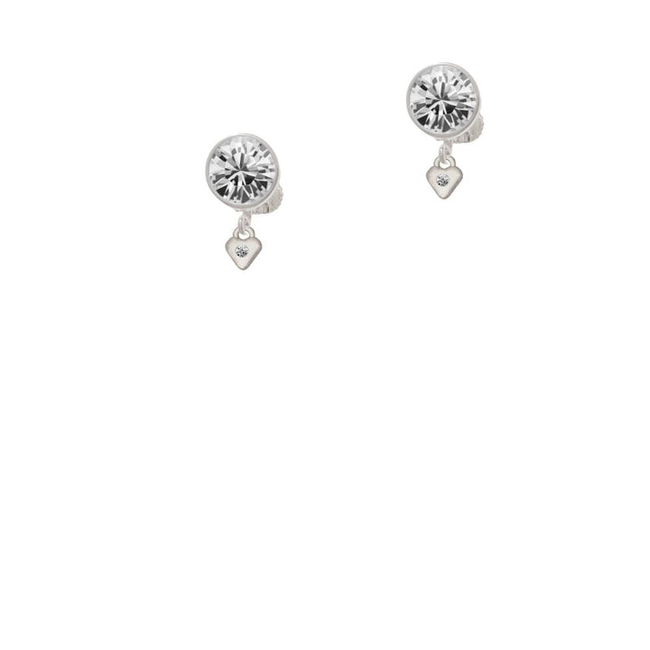 Mini April - Clear Crystal Heart Crystal Clip On Earrings Image 1