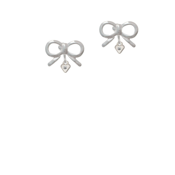 Mini April - Clear Crystal Heart Crystal Clip On Earrings Image 9