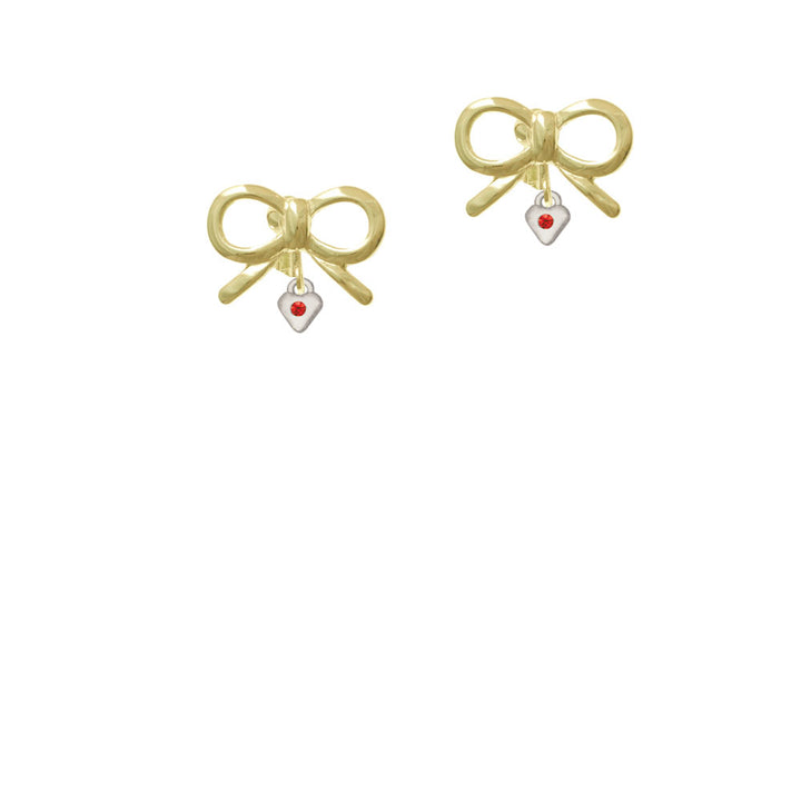 Mini July - Red Crystal Heart Crystal Clip On Earrings Image 10