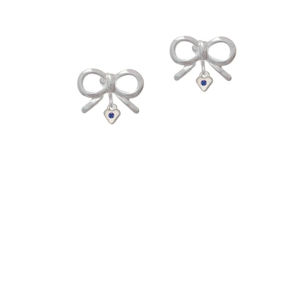 Mini September - Blue Crystal Heart Crystal Clip On Earrings Image 9