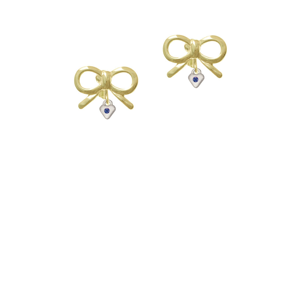 Mini September - Blue Crystal Heart Crystal Clip On Earrings Image 10