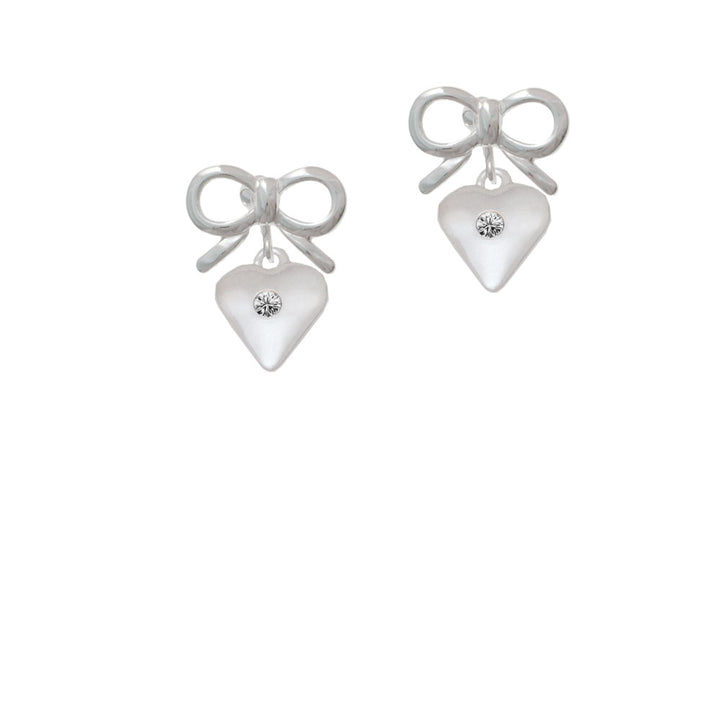 Large April - Clear Crystal Heart Crystal Clip On Earrings Image 9