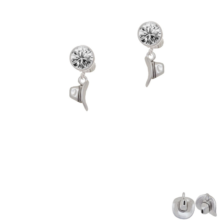 Cowboy Hat Crystal Clip On Earrings Image 2