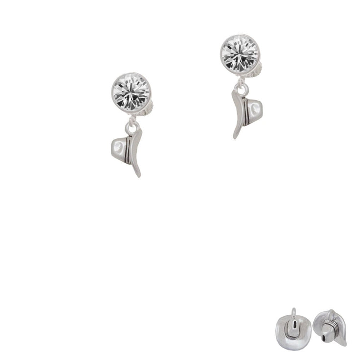 Cowboy Hat Crystal Clip On Earrings Image 1