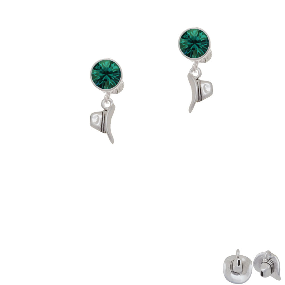 Cowboy Hat Crystal Clip On Earrings Image 6