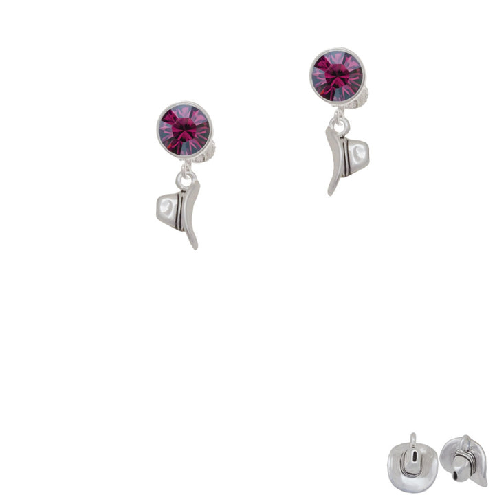 Cowboy Hat Crystal Clip On Earrings Image 8