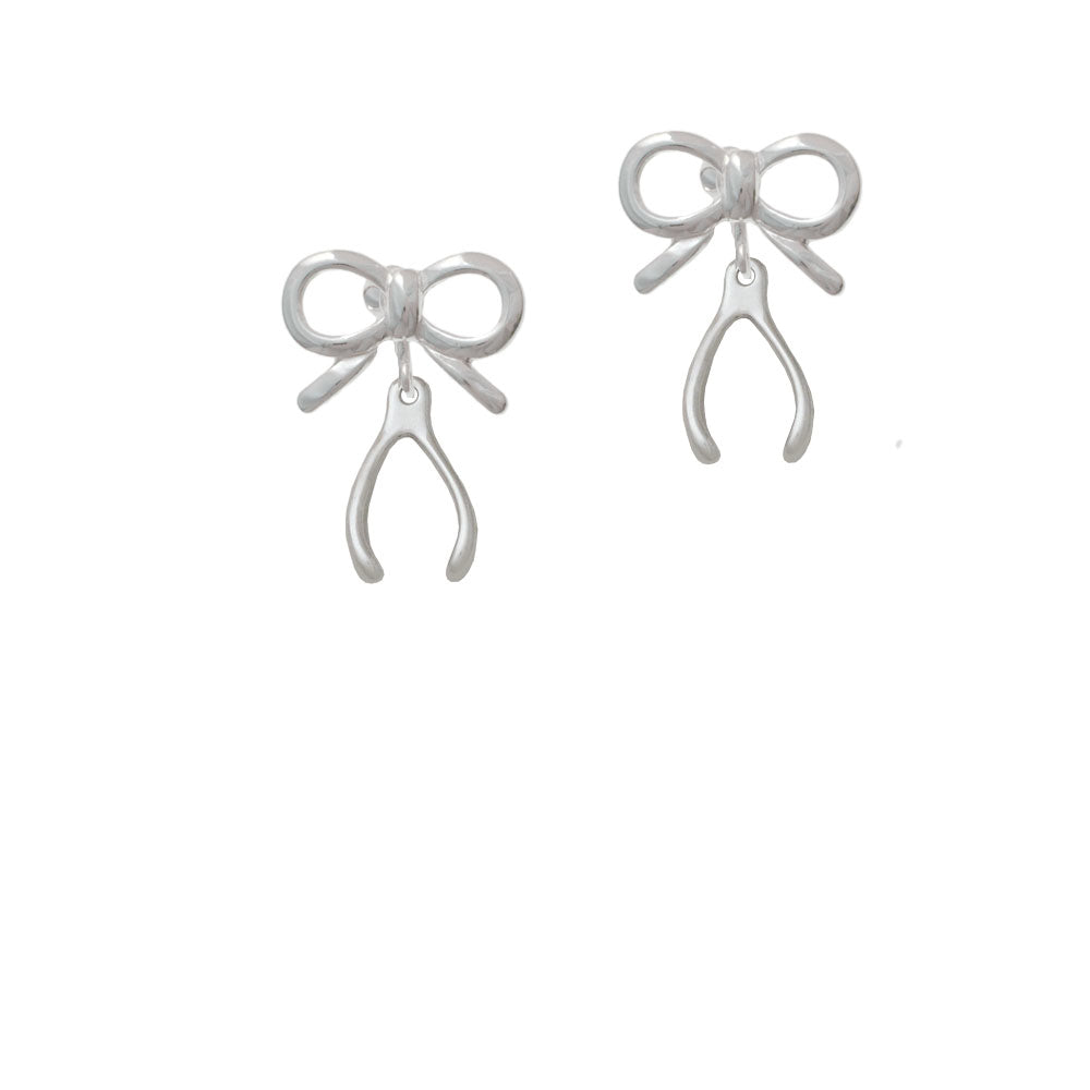 Wishbone Crystal Clip On Earrings Image 9