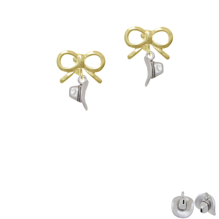 Cowboy Hat Crystal Clip On Earrings Image 10