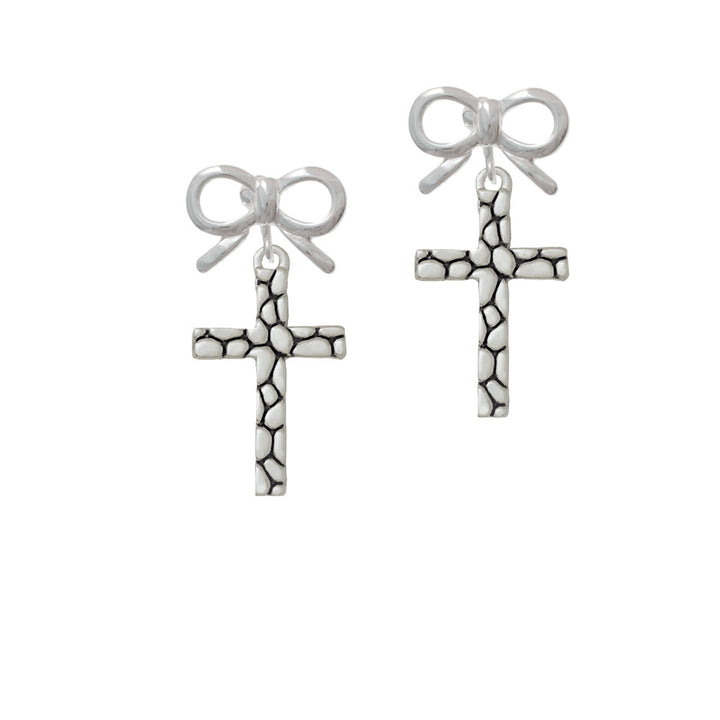 Pebble Cross Crystal Clip On Earrings Image 9