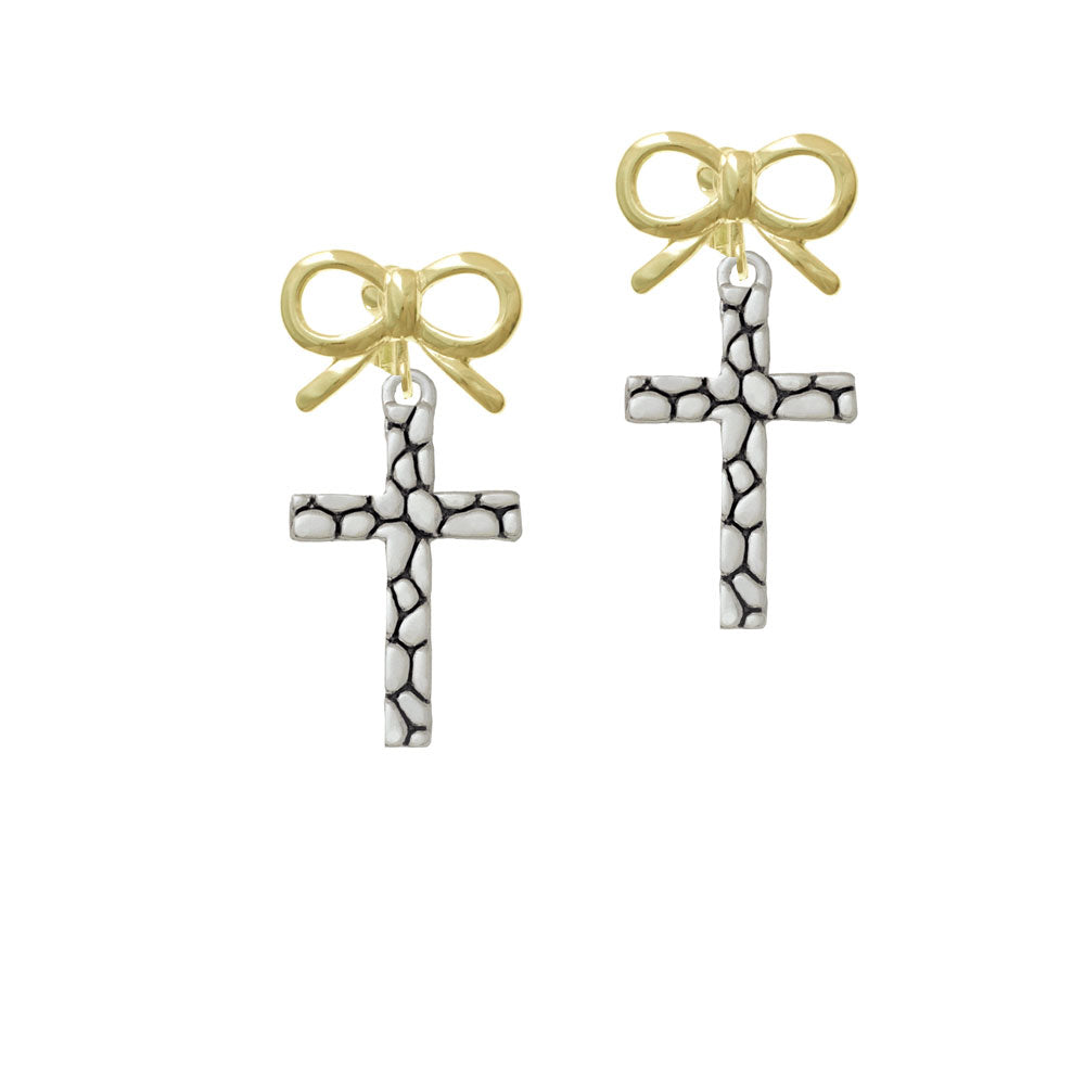 Pebble Cross Crystal Clip On Earrings Image 10