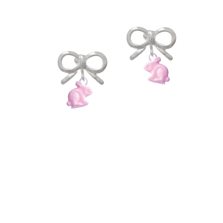 Mini Pink Bunny Crystal Clip On Earrings Image 9