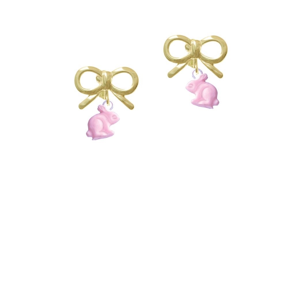 Mini Pink Bunny Crystal Clip On Earrings Image 10