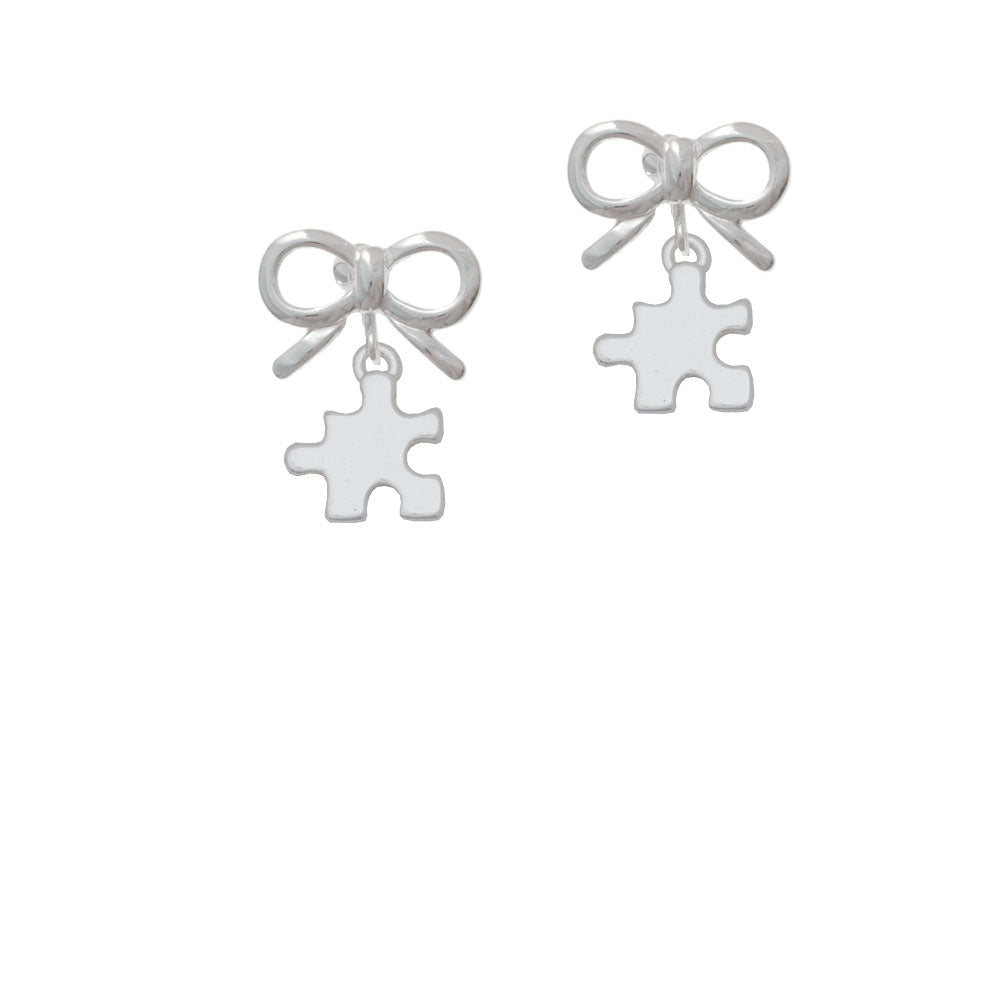 Puzzle Piece Crystal Clip On Earrings Image 9