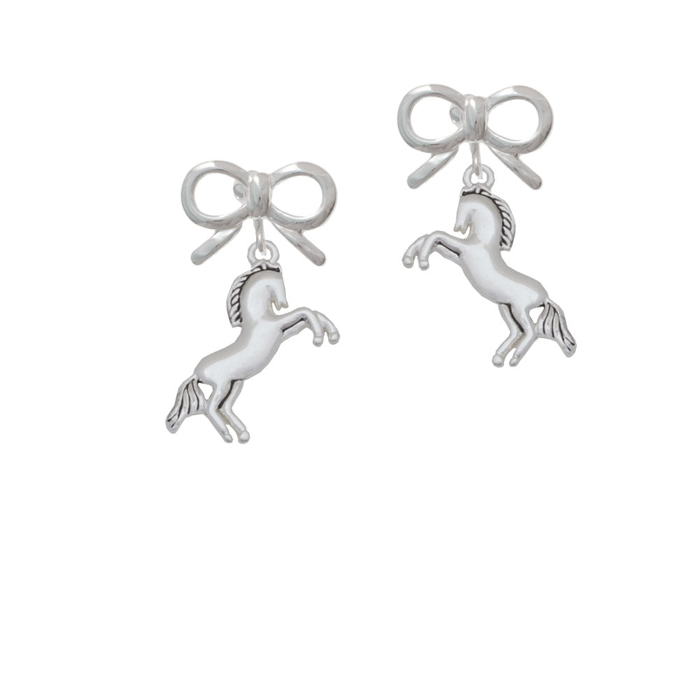 Small Rearing Horse Crystal Clip On Earrings Image 9