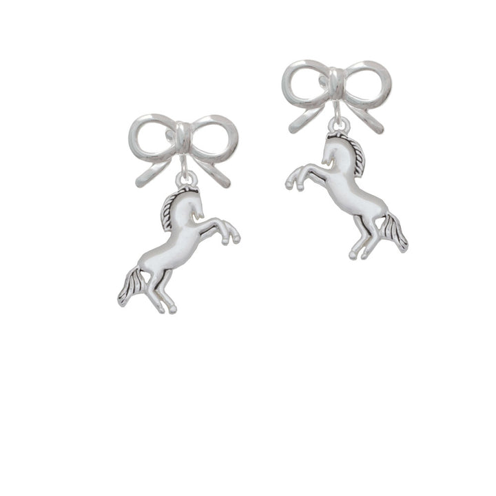 Small Rearing Horse Crystal Clip On Earrings Image 9