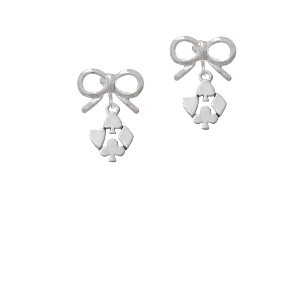 Card Suits Crystal Clip On Earrings Image 9