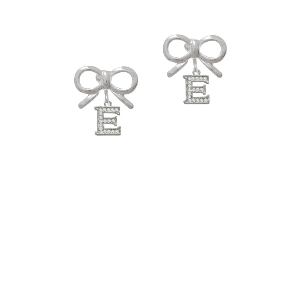 Small Crystal Initial - E - Crystal Clip On Earrings Image 9