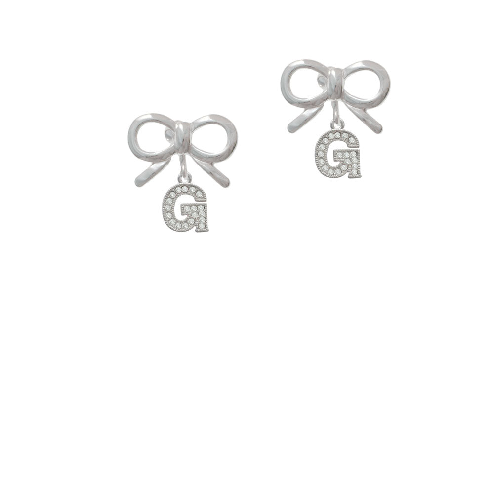 Small Crystal Initial - G - Crystal Clip On Earrings Image 9