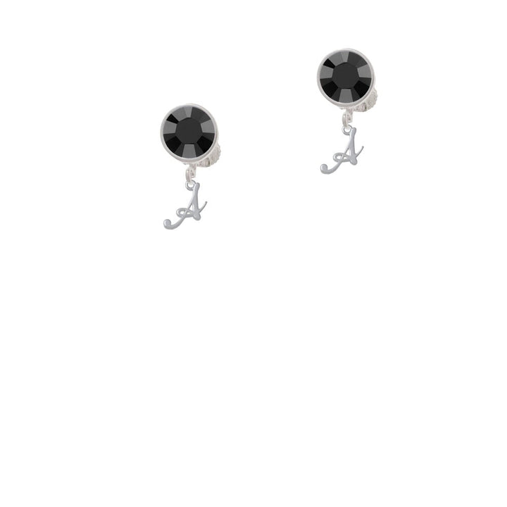 Mini Gelato Script Initial - A - Crystal Clip On Earrings Image 1