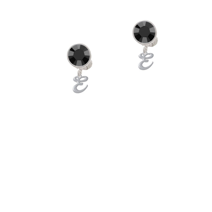 Mini Gelato Script Initial - E - Crystal Clip On Earrings Image 3