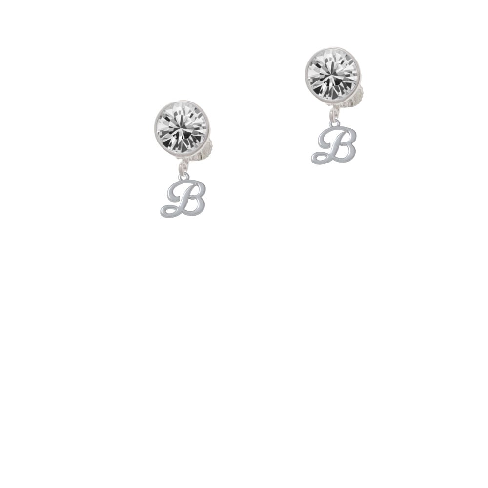 Mini Gelato Script Initial - B - Crystal Clip On Earrings Image 1