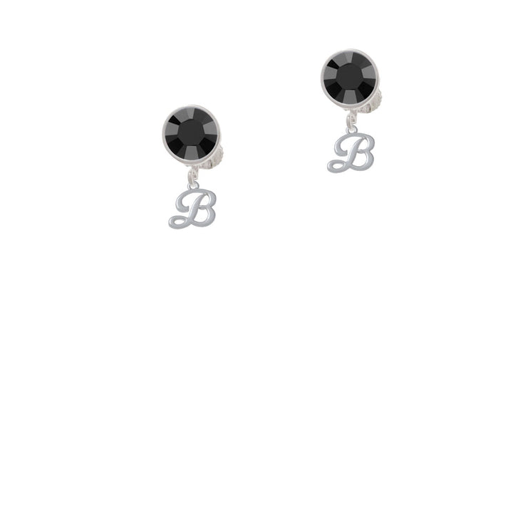 Mini Gelato Script Initial - B - Crystal Clip On Earrings Image 3