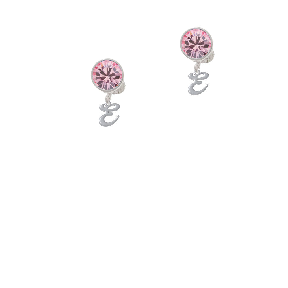 Mini Gelato Script Initial - E - Crystal Clip On Earrings Image 4