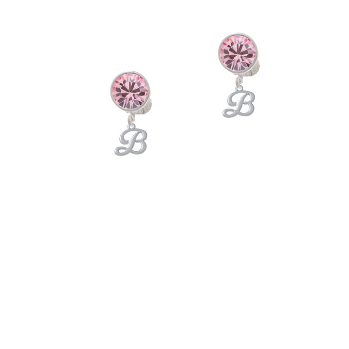 Mini Gelato Script Initial - B - Crystal Clip On Earrings Image 4