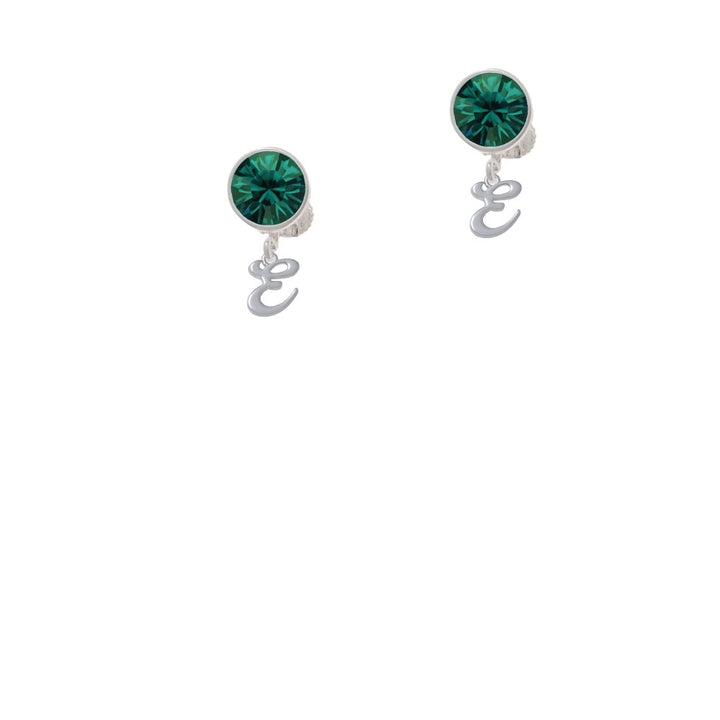 Mini Gelato Script Initial - E - Crystal Clip On Earrings Image 6