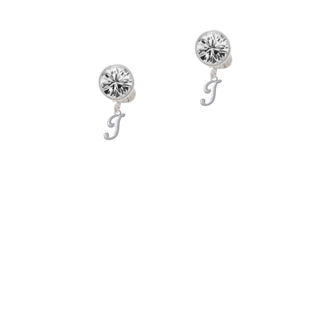 Mini Gelato Script Initial - I - Crystal Clip On Earrings Image 2