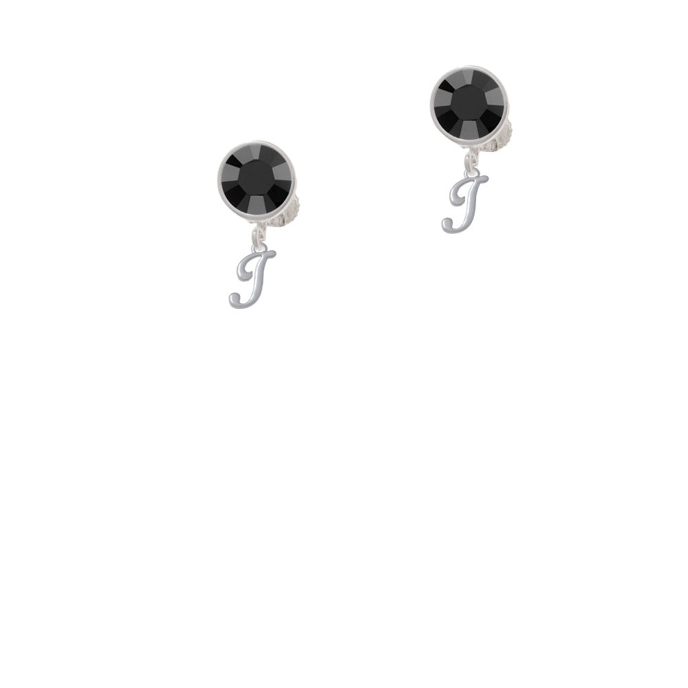 Mini Gelato Script Initial - I - Crystal Clip On Earrings Image 3