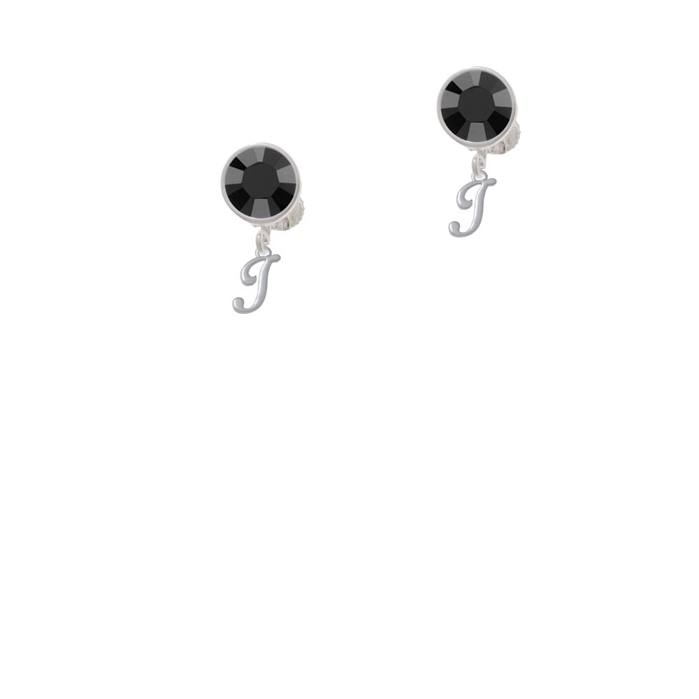 Mini Gelato Script Initial - I - Crystal Clip On Earrings Image 1