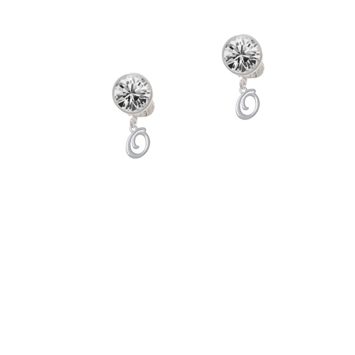 Mini Gelato Script Initial - O - Crystal Clip On Earrings Image 1