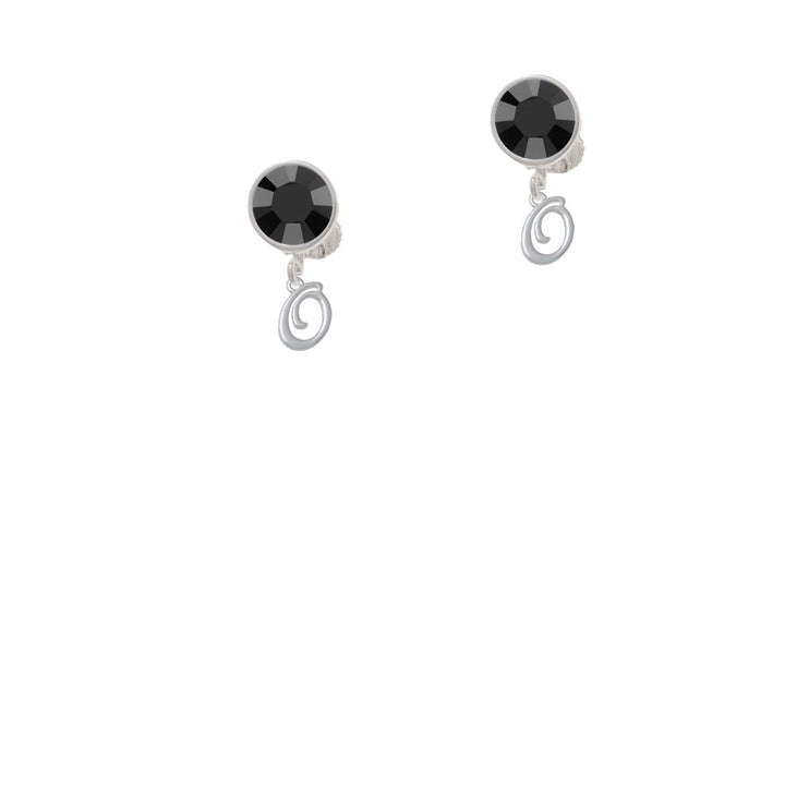 Mini Gelato Script Initial - O - Crystal Clip On Earrings Image 3