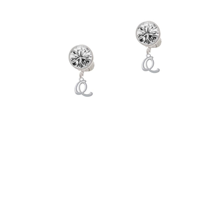 Mini Gelato Script Initial - Q - Crystal Clip On Earrings Image 1