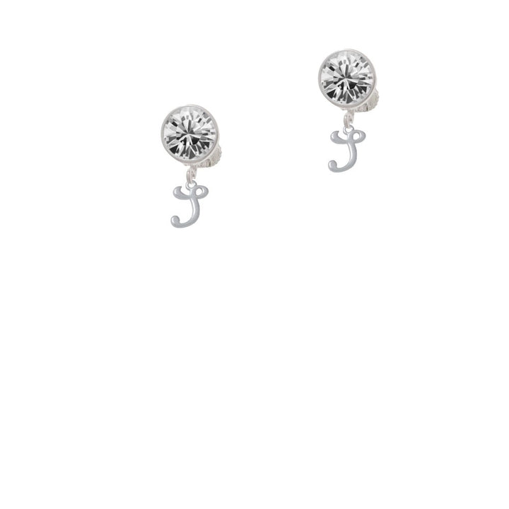 Mini Gelato Script Initial - S - Crystal Clip On Earrings Image 1