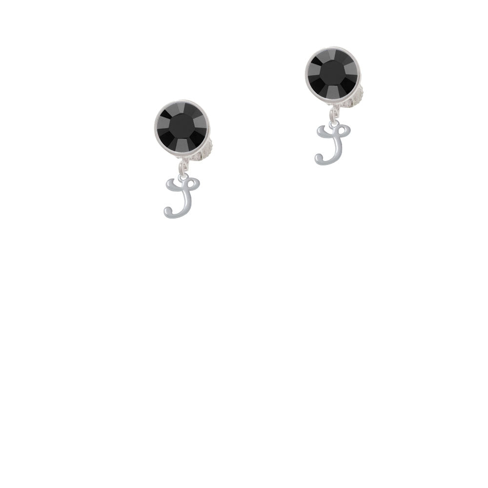 Mini Gelato Script Initial - S - Crystal Clip On Earrings Image 3