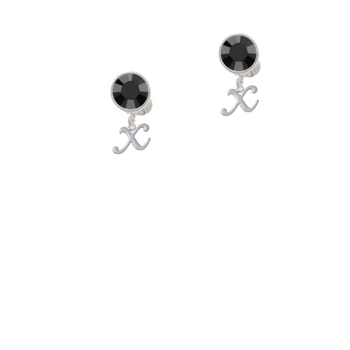 Mini Gelato Script Initial - X - Crystal Clip On Earrings Image 1