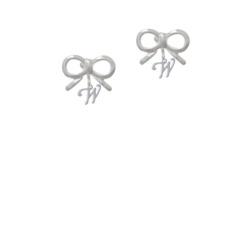 Mini Gelato Script Initial - W - Crystal Clip On Earrings Image 9