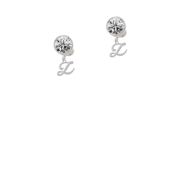 Mini Gelato Script Initial - Z - Crystal Clip On Earrings Image 2