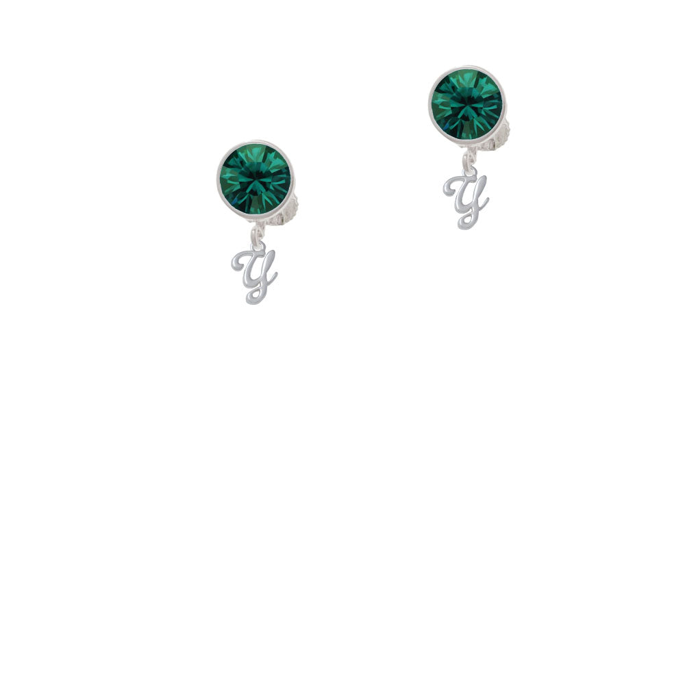 Mini Gelato Script Initial - Y - Crystal Clip On Earrings Image 6