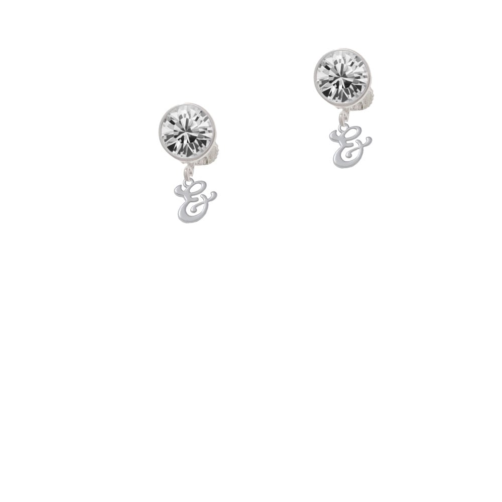 Mini Gelato Script Initial - and - Crystal Clip On Earrings Image 1