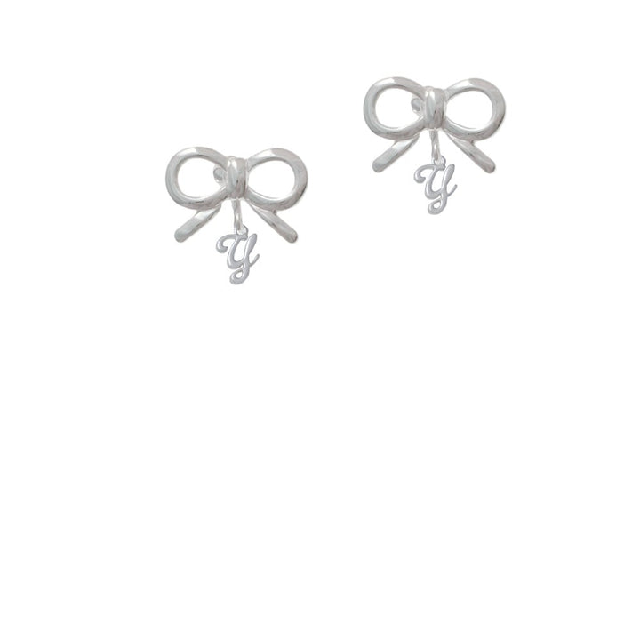 Mini Gelato Script Initial - Y - Crystal Clip On Earrings Image 9