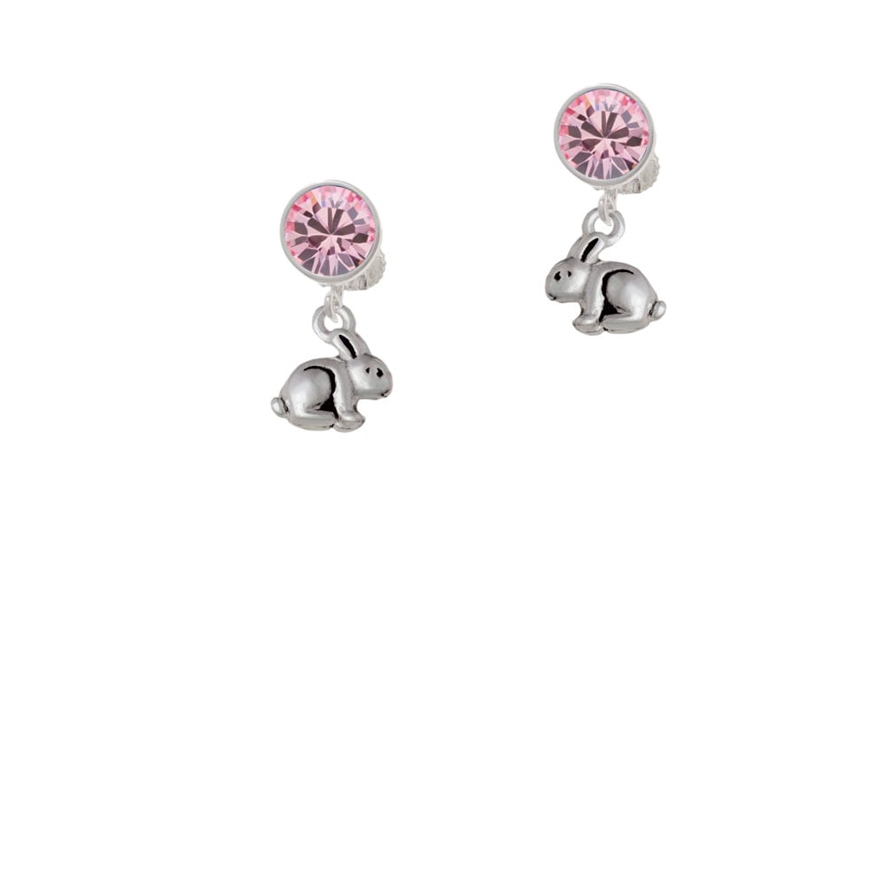 Mini Bunny Crystal Clip On Earrings Image 1