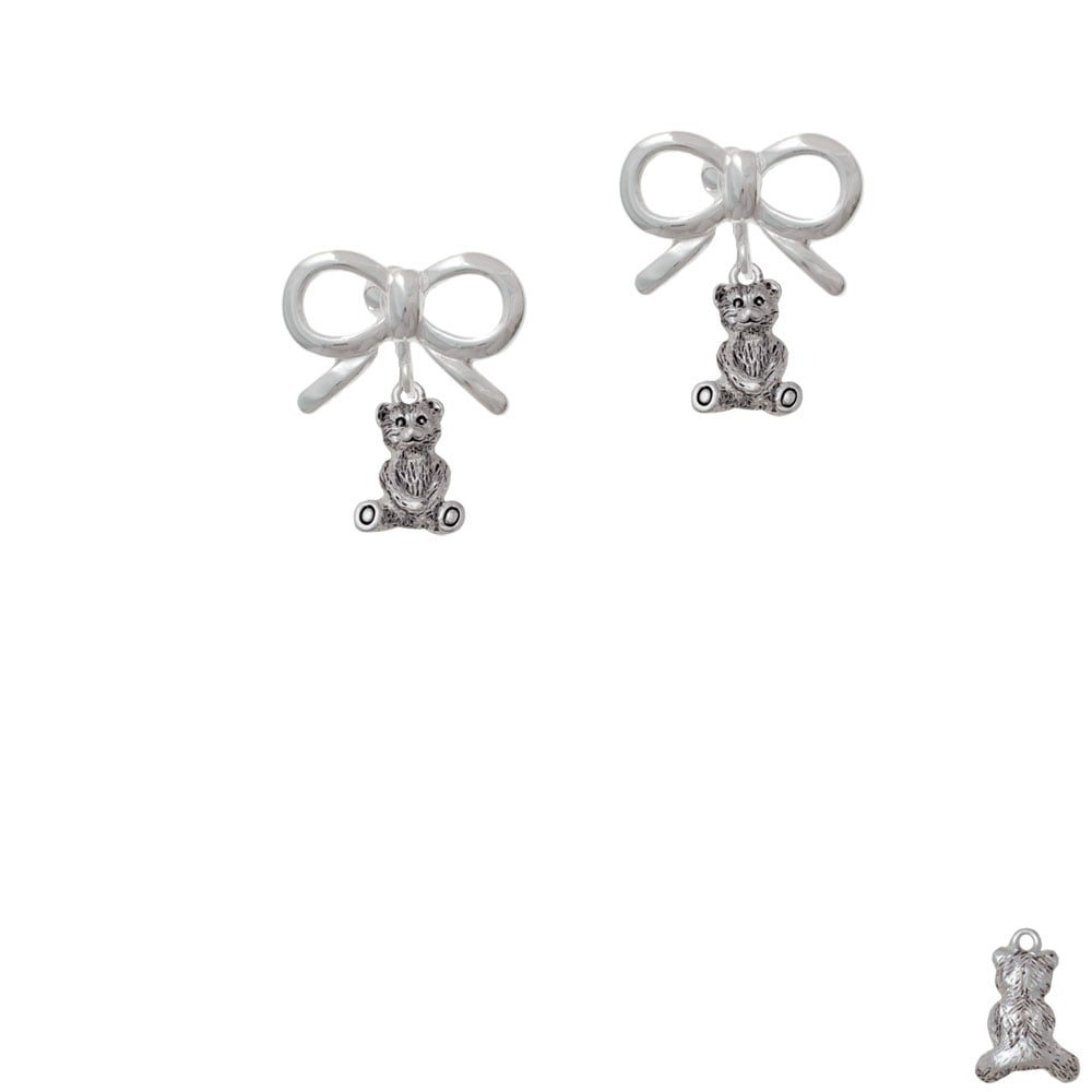 Mini Teddy Bear Crystal Clip On Earrings Image 9