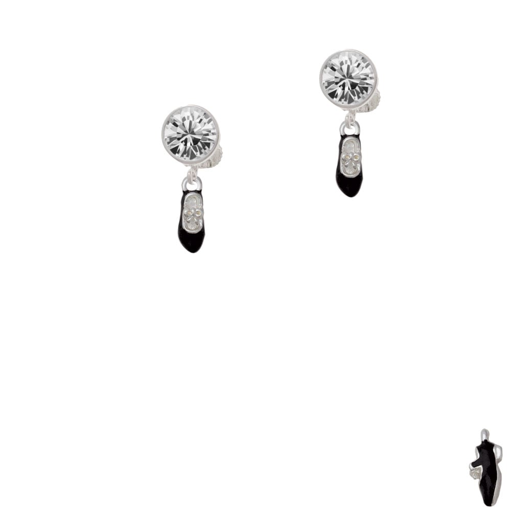 Mini Tap Shoes Crystal Clip On Earrings Image 1