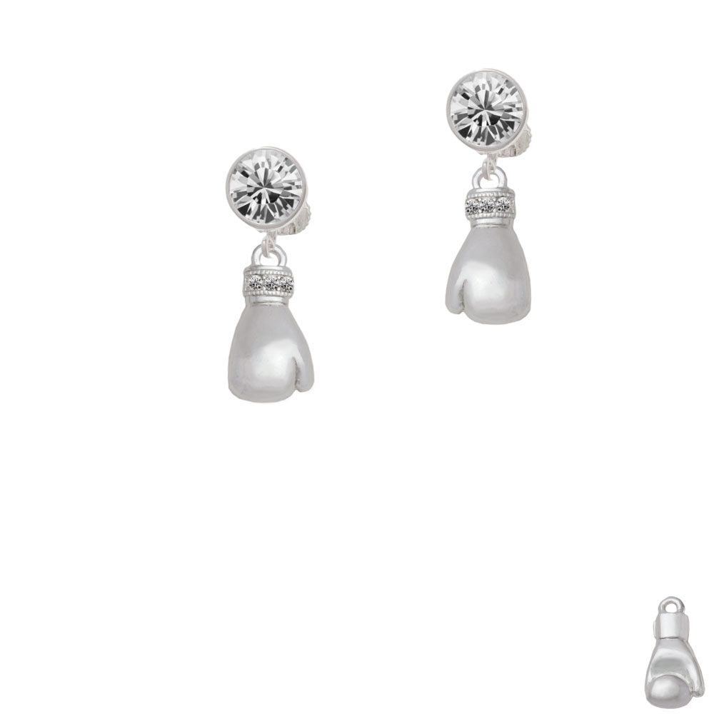 Large Boxing Glove Crystal Clip On Earrings Image 2