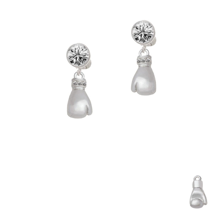 Large Boxing Glove Crystal Clip On Earrings Image 1