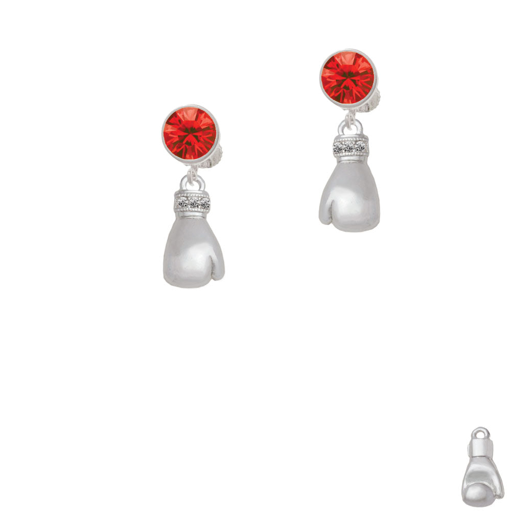 Large Boxing Glove Crystal Clip On Earrings Image 4